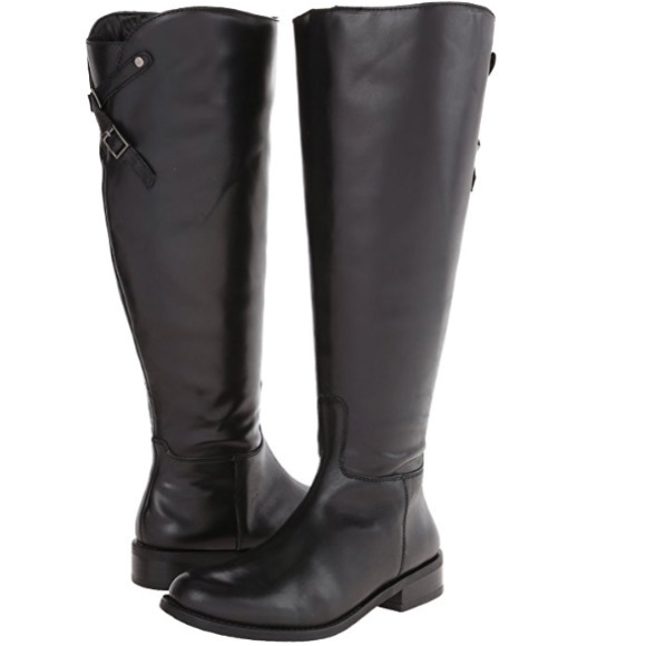 Vince Camuto Shoes - Vince Camuto Kadia Black Leather Riding Boots 6.5